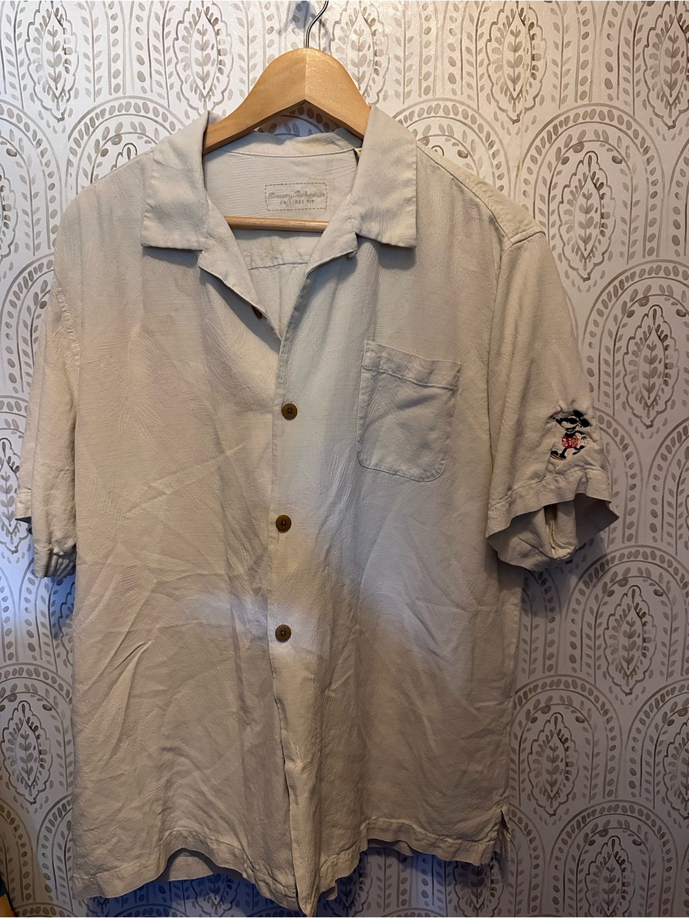 Tommy Bahama Disney Mickey Men's Short-Sleeve Button-Down Silk Shirt